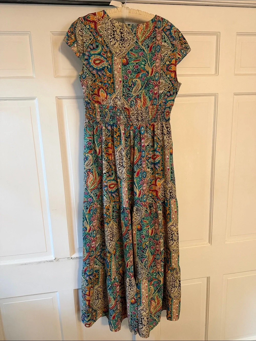 Cupshe Bohemian Paisley Maxi Dress in Teal and Multicolor